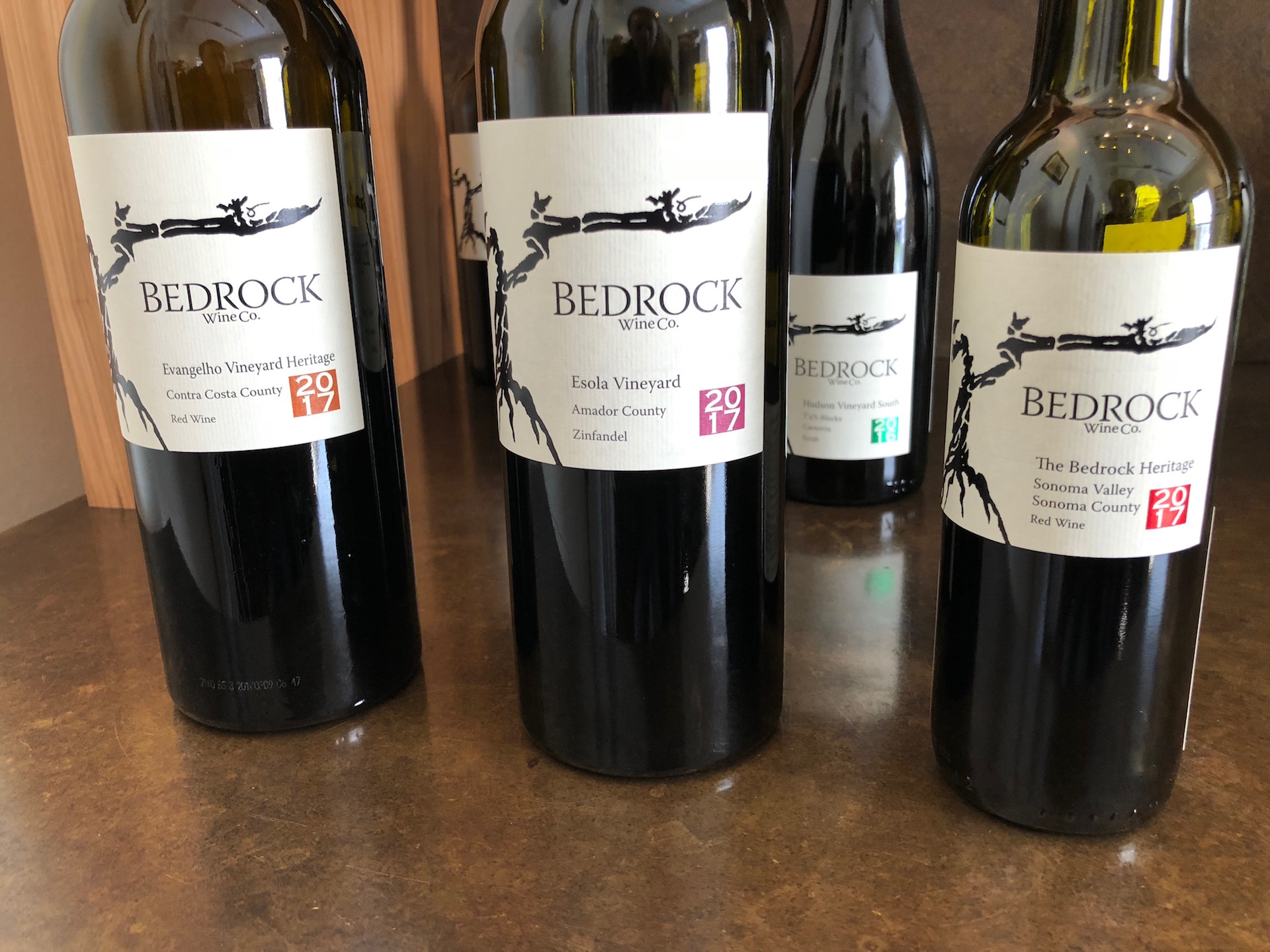 Some 2017 vintage Bedrock wines sourced from vineyards all over Northern California
