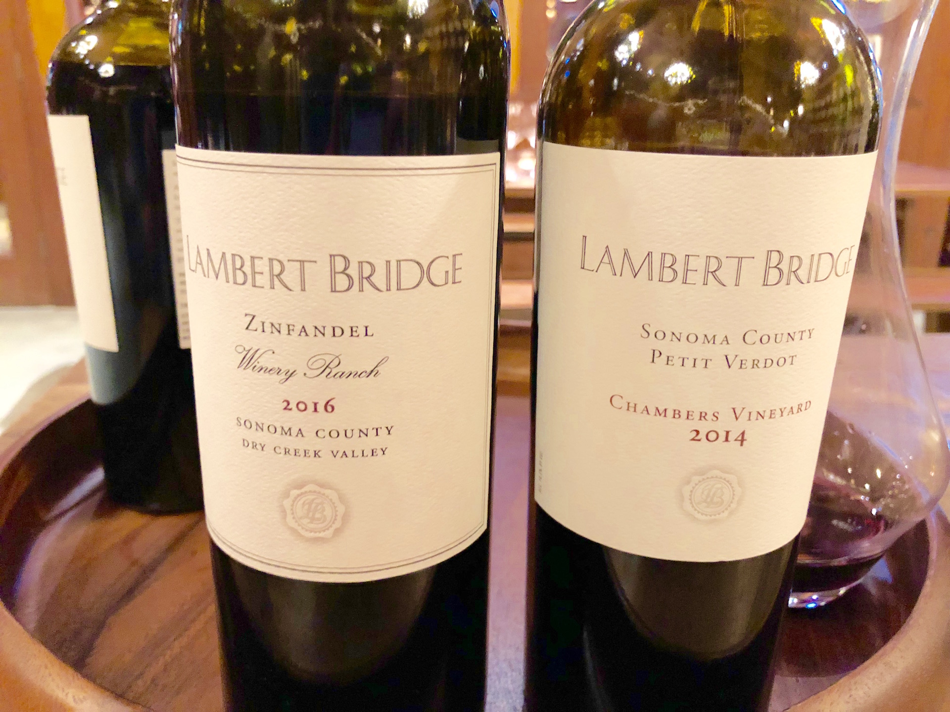 Two standouts at Lambert Bridge Winery in the Dry Creek Valley: a 2016 Winery Ranch Zinfandel and 2014 Chambers Petit Verdot