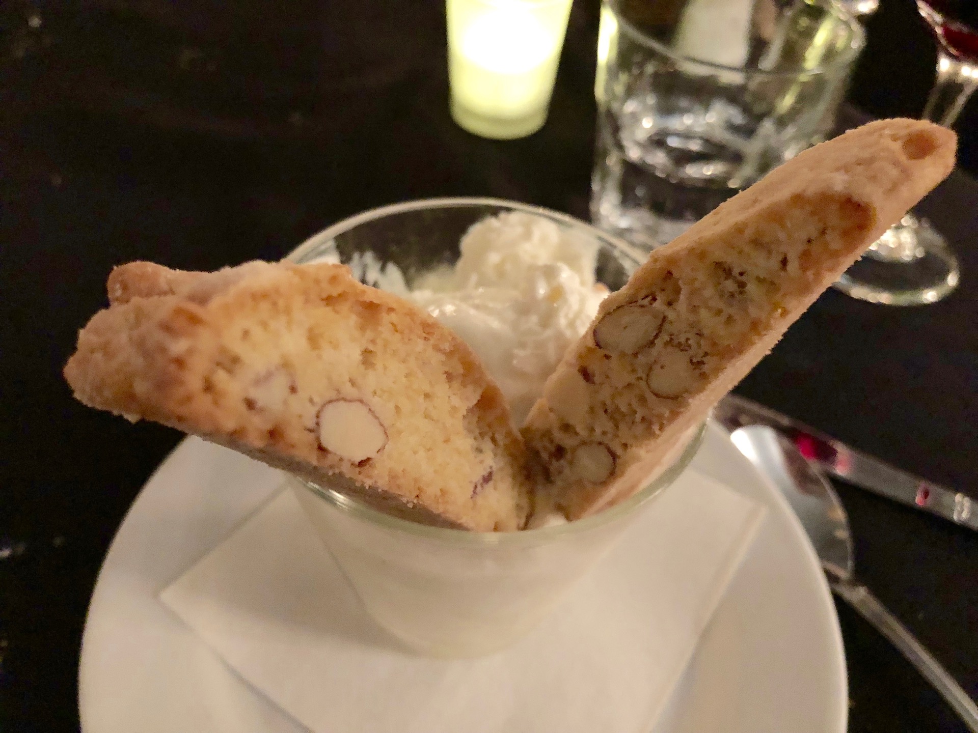 The biscotti at Bertolucci’s is a must-order and far softer in texture than most biscotti.