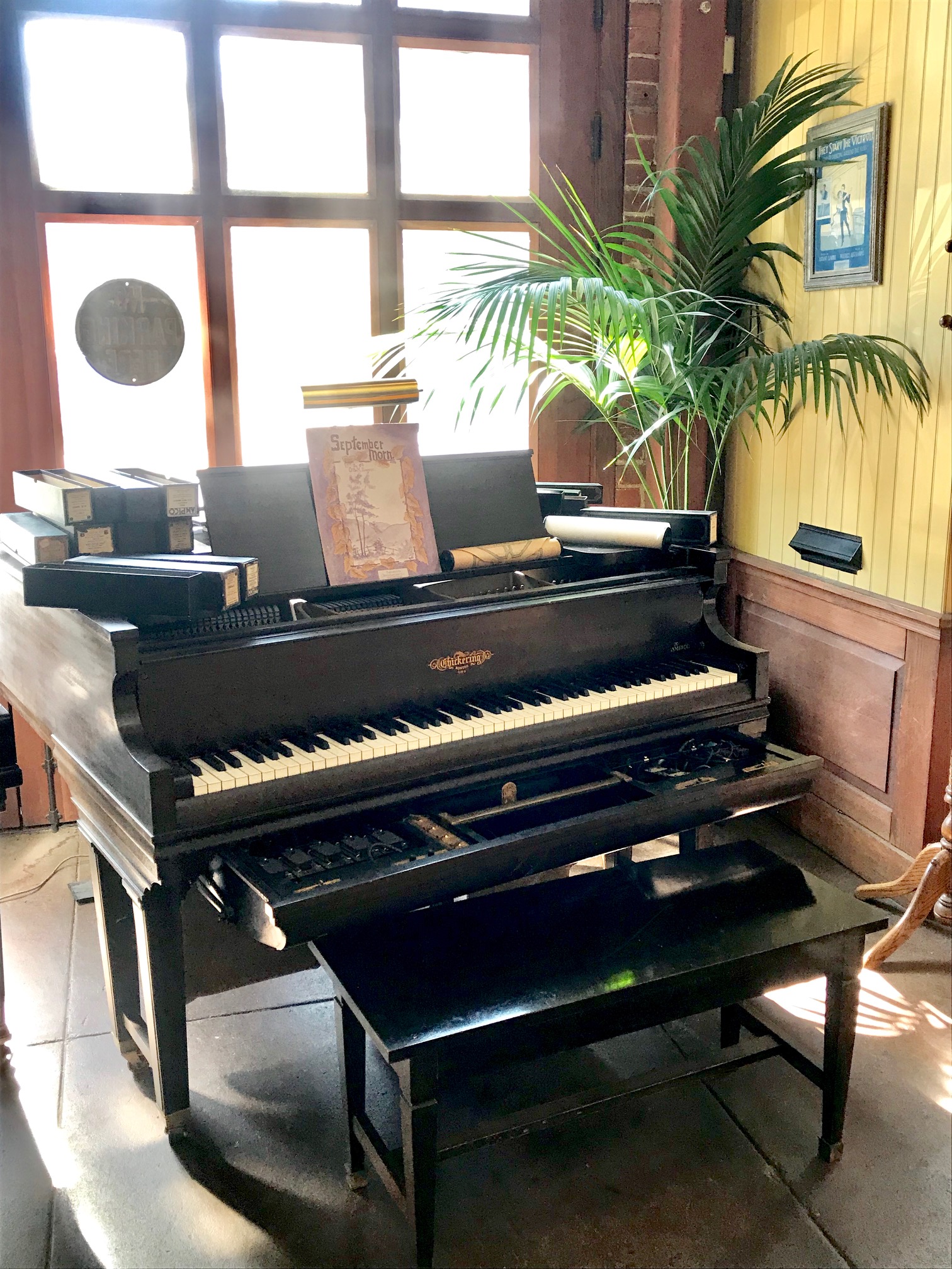 A player piano at Orchestria Palm Court.