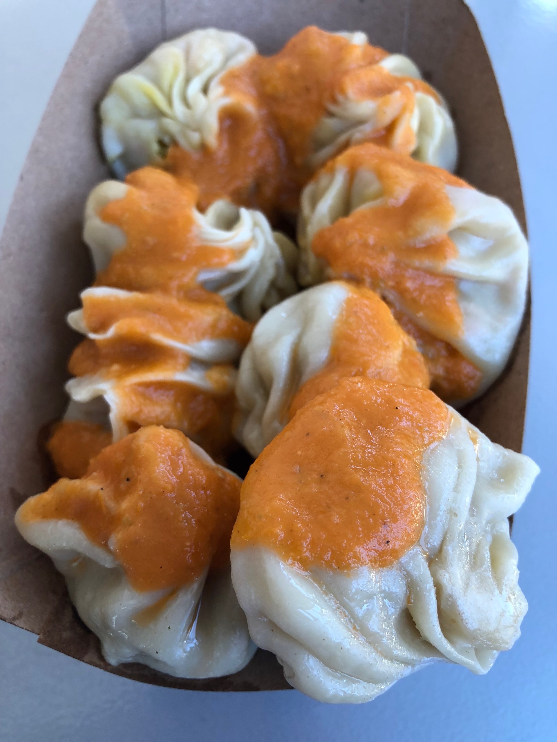 The turkey and vegetable momos at Bini’s Kitchen in SoMa