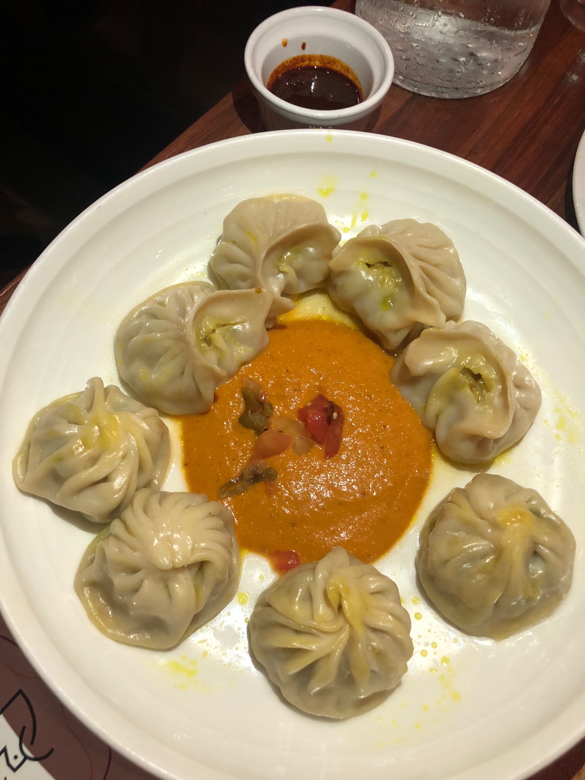 A chicken and vegetable momo platter at the Mission’s Dancing Yak