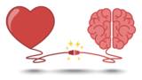 An illustration of a power cord connecting a heart and a brain.