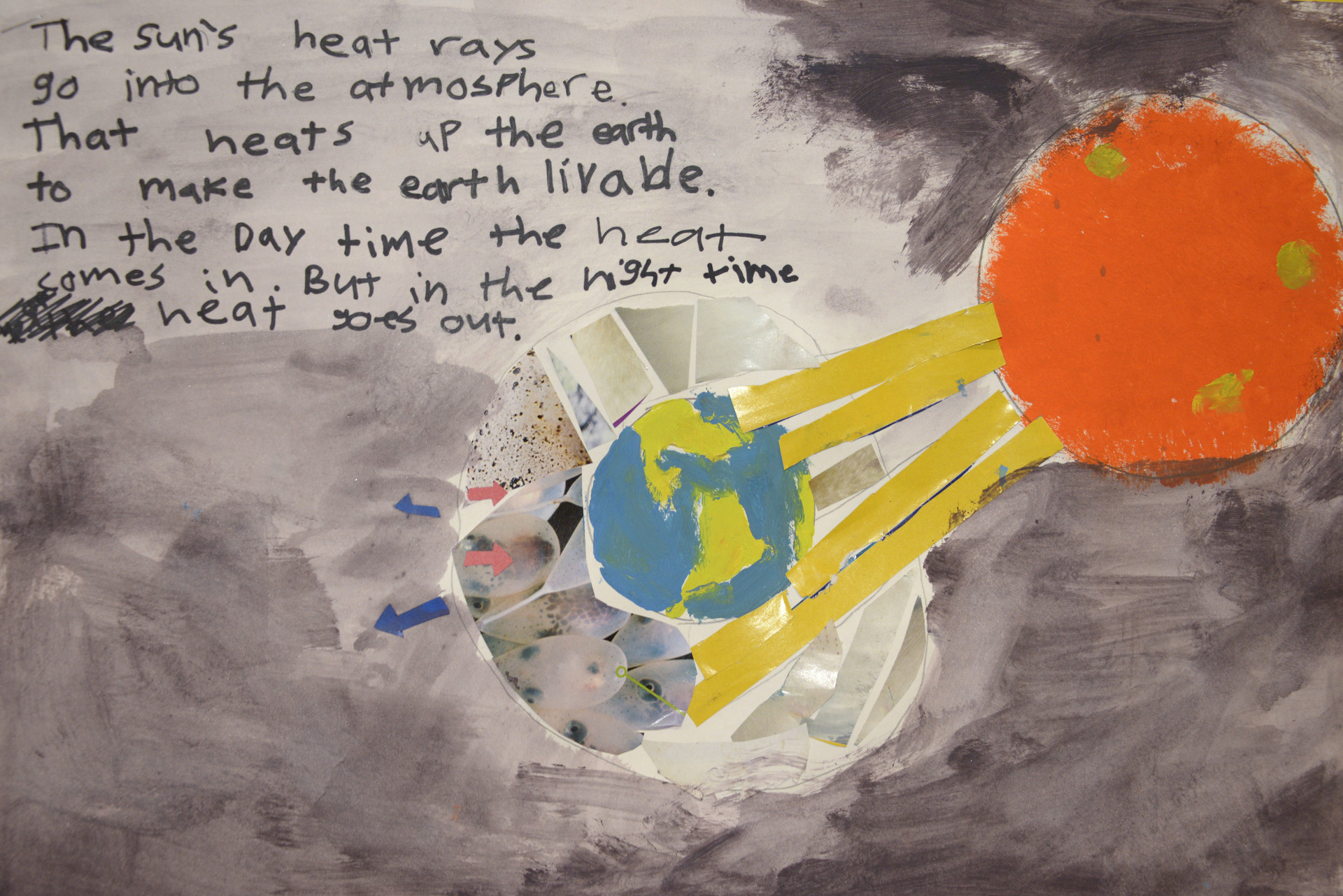 John's artwork depicting the greenhouse gas effect.