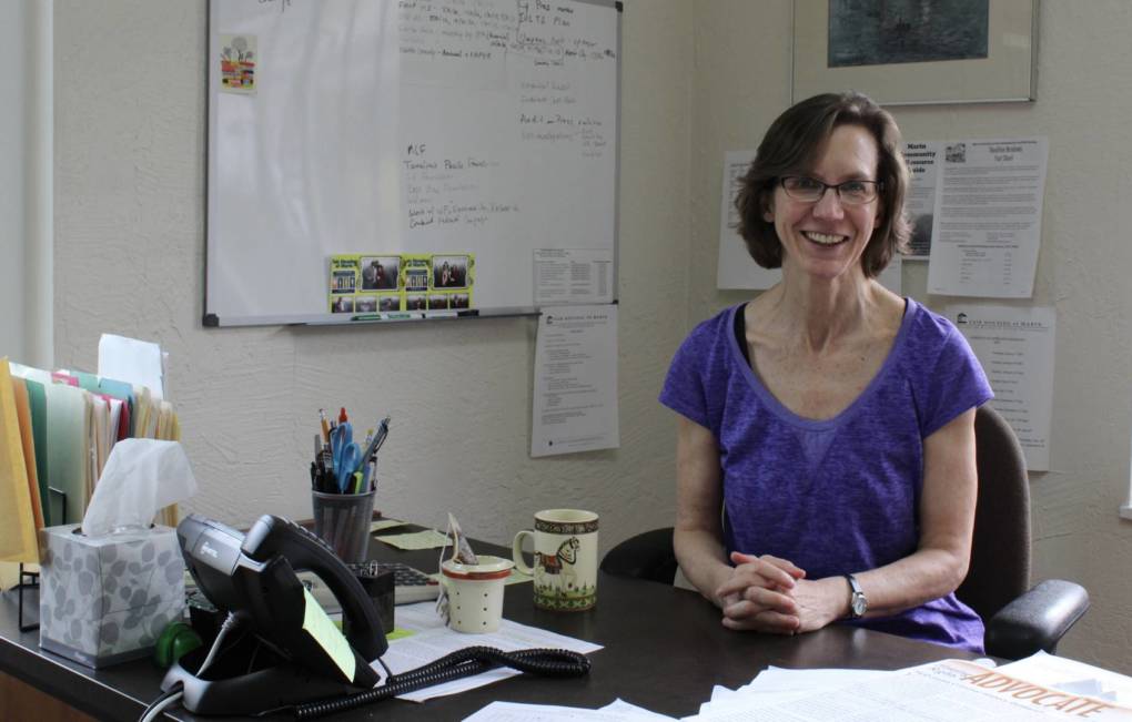 Caroline Peattie, executive director of Fair Housing Advocates of Northern California, sits in her office in San Rafael.