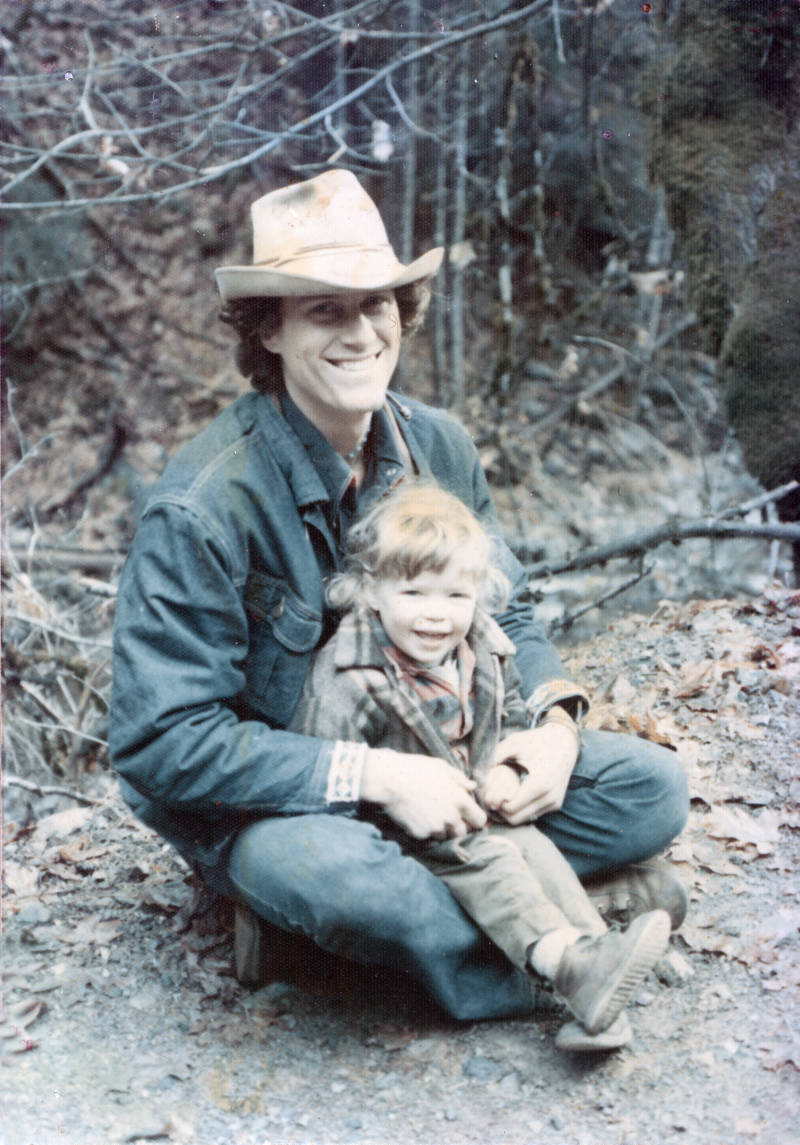 Tesilya and her father, Creek, at Black Bear Ranch around 1975. 