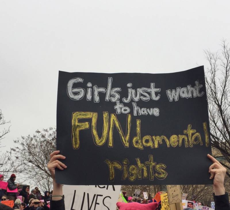 One of the many posters at the Women's March on Washington on Jan. 21, 2017.