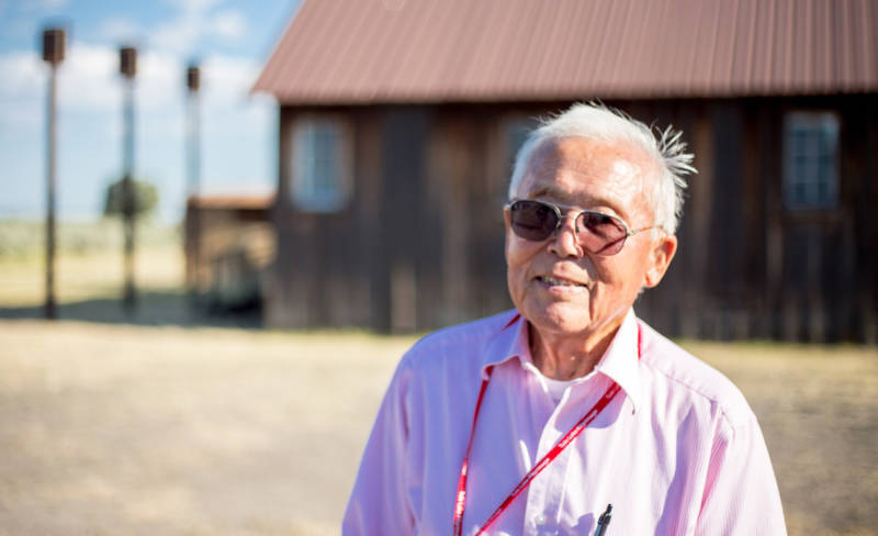 Jim Tanimoto worked on the freight crew, packing and shipping out produce from the Tule Lake farm. Along with many others, he refused to sign the infamous “loyalty questionnaire.” He was jailed in a nearby town, and at this former Civilian Conservation Corps camp. He says, “I stood on my constitutional rights. You can’t do this to American citizens.”