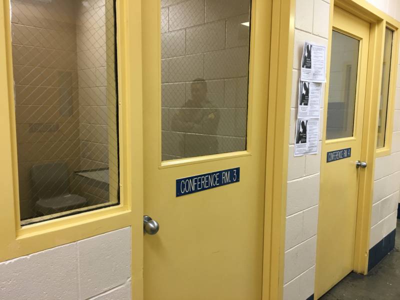 Interview rooms where ICE agents question inmates at the Fresno County Jail 