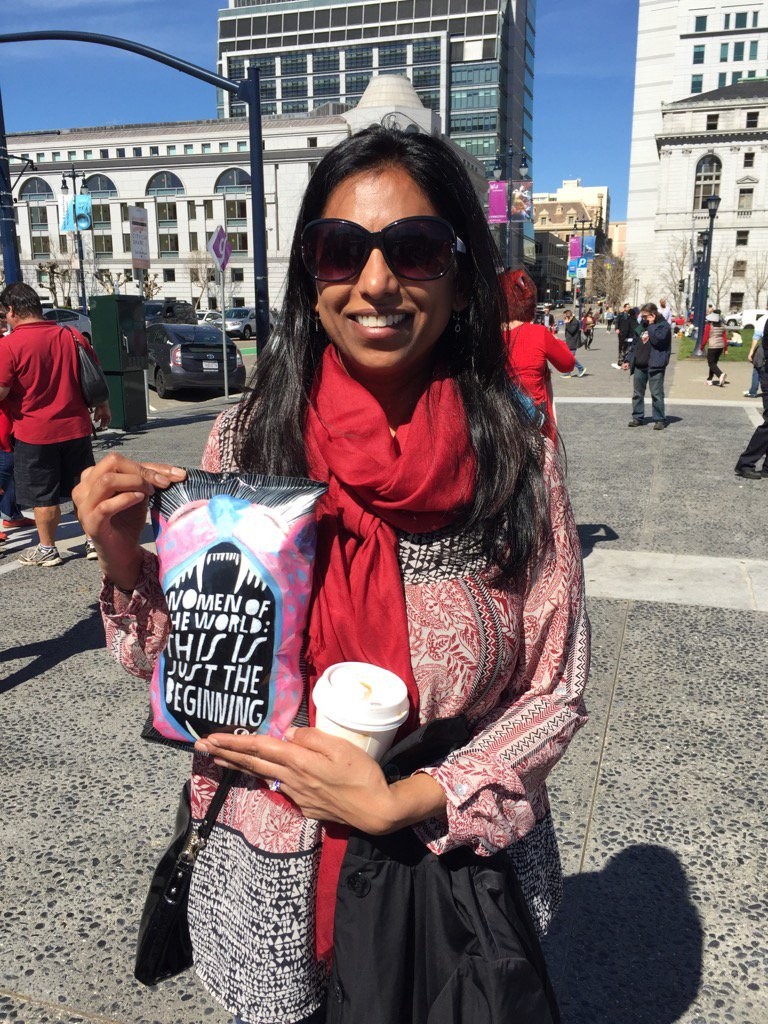 Dr. Nayana Anne took the day off to support women and immigrants' rights. She joined A Day Without A Woman rally at San Francisco's City Hall on March 8, 2017.