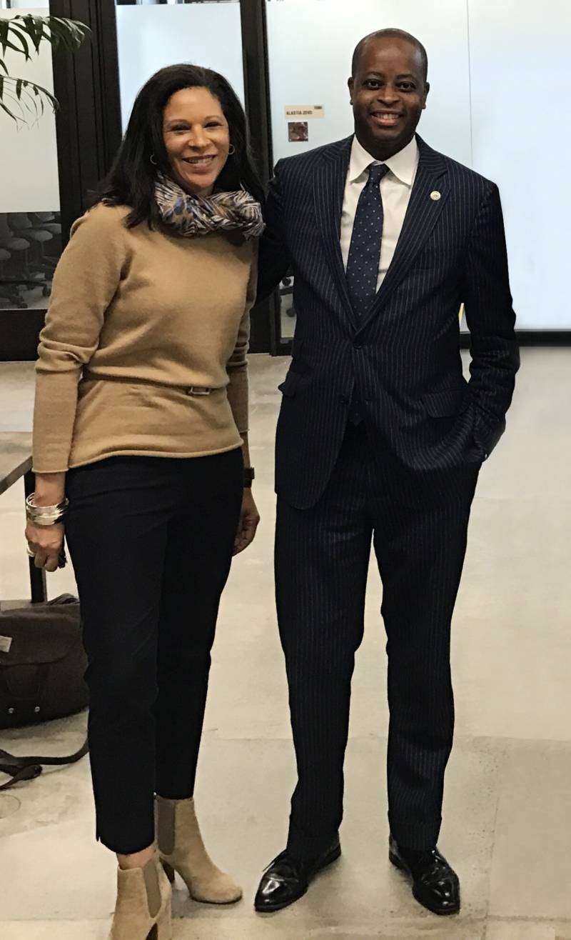 Bonita Stewart (L) is the Vice President of Global partnerships at Google. Wayne Frederick (R) is the president of Howard University.