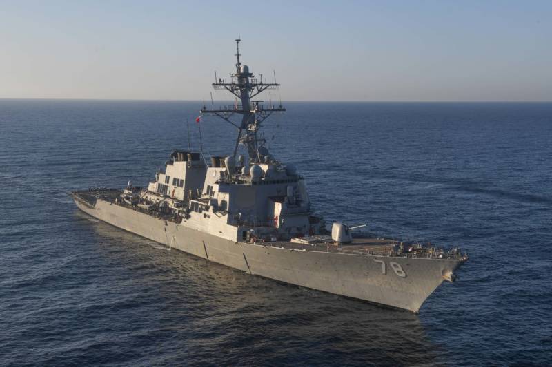 The guided-missile destroyer USS Porter (DDG 78) transits the Mediterranean Sea on March 9, 2017. The United States launched dozens of Tomahawk missiles against a single site in Syria, according to a Pentagon official.