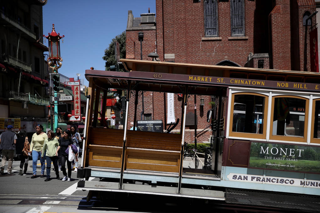 A Cable Car sits idle during a citywide power outage.