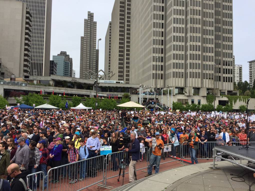 A view of the crowd at the March for Science in San Francisco. 
