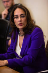 Harmeet Dhillon, trial lawyer and member of the Republican National Committee, was photographed during a press conference at her firm's office in San Francisco on April 24, 2017.
