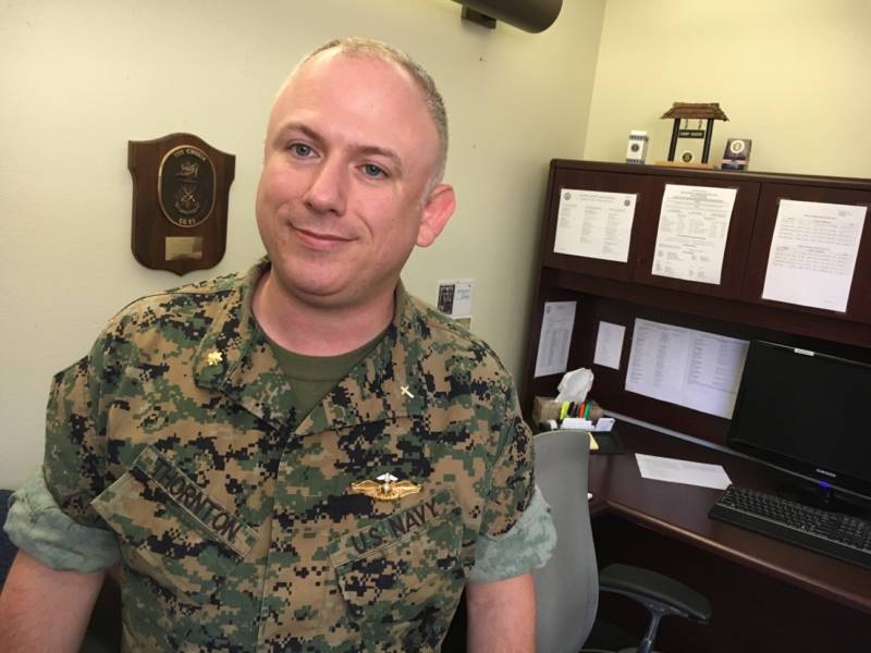 Lt. Cmdr. Corey Thornton is the chaplain at the Camp Pendleton Marine Base and helps facilitate the church groups that run the on-base food pantries for military families. "The Marine Corps sees family readiness as integral to the mission itself," he says. "If the family is not OK, then the Marine that's serving in that command is not OK."