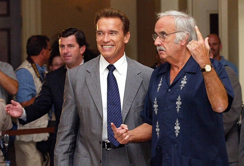 John Burton with then Governor-Elect Arnold Schwarzenegger in 2003.