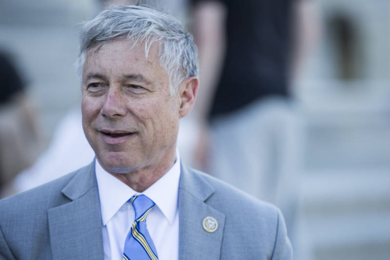 Rep. Fred Upton (R-MI) stands outside the Capitol Building after a vote on May 3, 2017, in Washington, D.C. The moderate Republican announced he would support his party's health care bill after adding an amendment he believes will help prevent people with pre-existing medical conditions from losing coverage. 