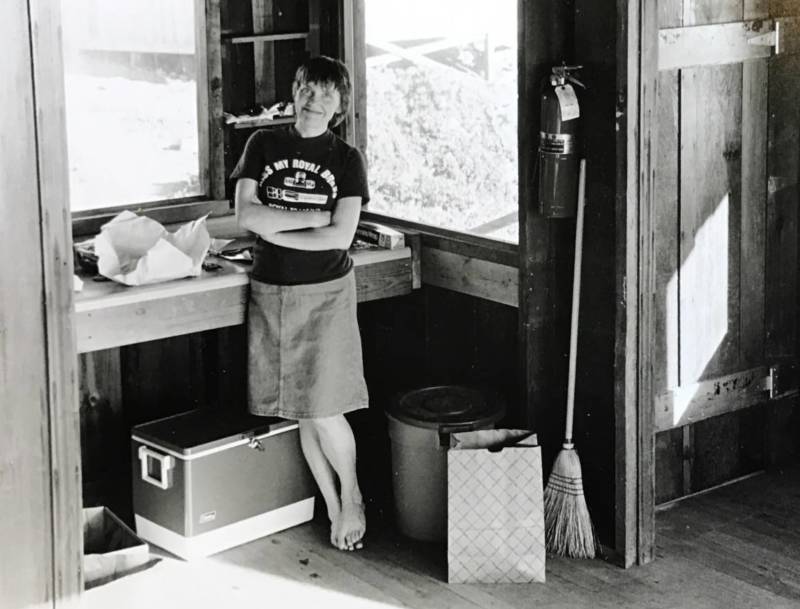 Abigail Johnston inside the Steep Ravine cabins when they first opened to the public.