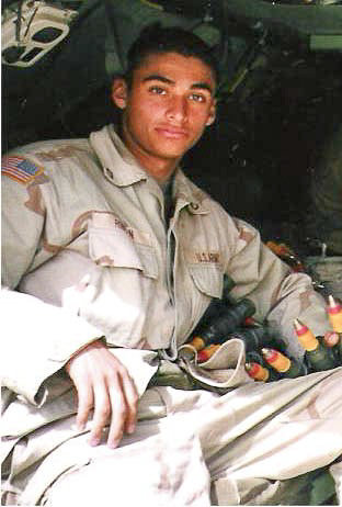 Army Pfc. Diego Rincon during his time in Iraq in 2003.