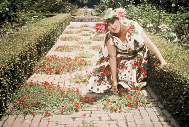 Madame Ganna Walska poses for a photographer in the garden. (Lotusland)