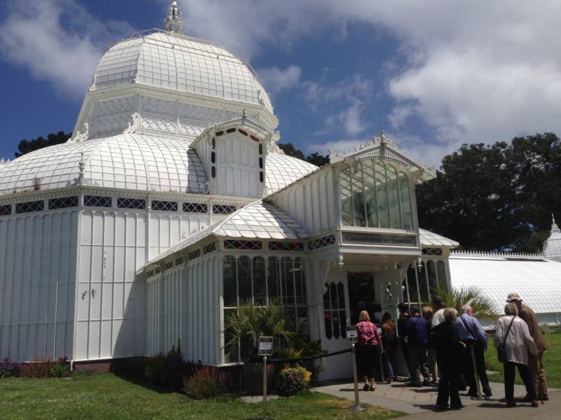 Visitors take advantage of a rare open Monday at the San Francisco Conservatory of Flowers on June 12, 2017.