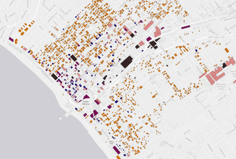 The City of Santa Monica has created a list and searchable map of seismically vulnerable buildings.