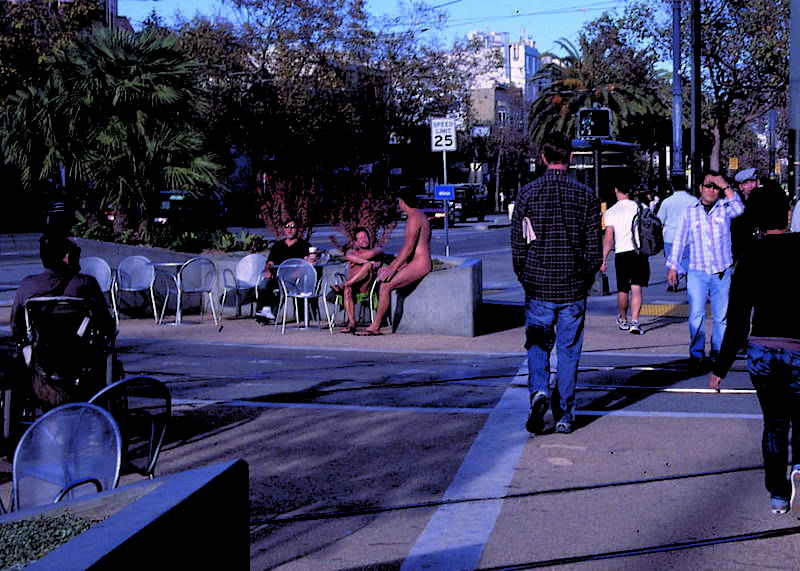 Jane Warner Plaza in The Castro became a popular spot for nudists.