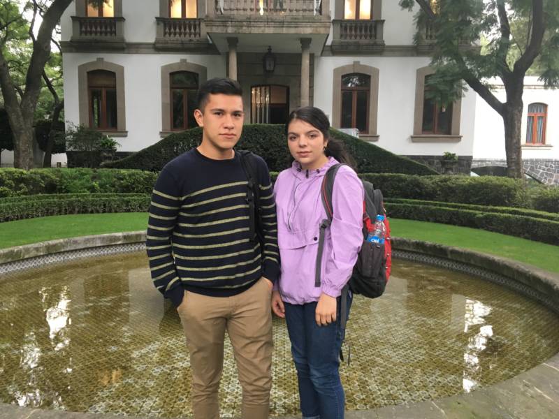 Jason Barajas and Brieanna Martin are University of California exchange students studying in Mexico City. KQED/Emily Green