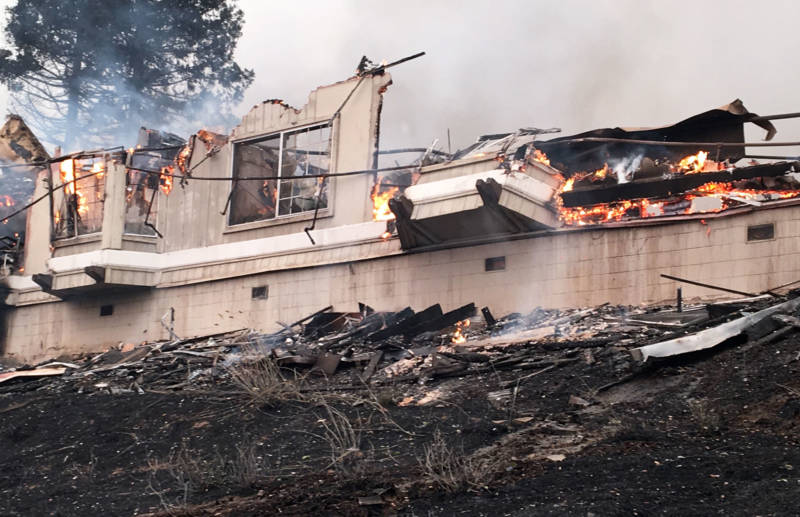 A burned home in Santa Rosa's Forest Grove neighborhood.