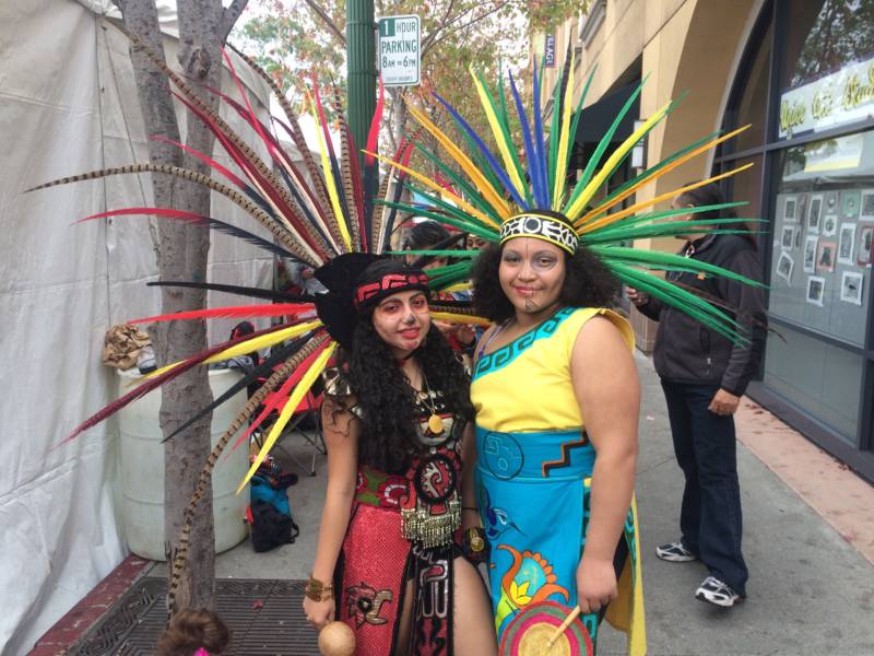 Whisper Torres, 17, and Leilani Holley, 13, came to the festival to perform as part of the dance group Lak’Ech. 