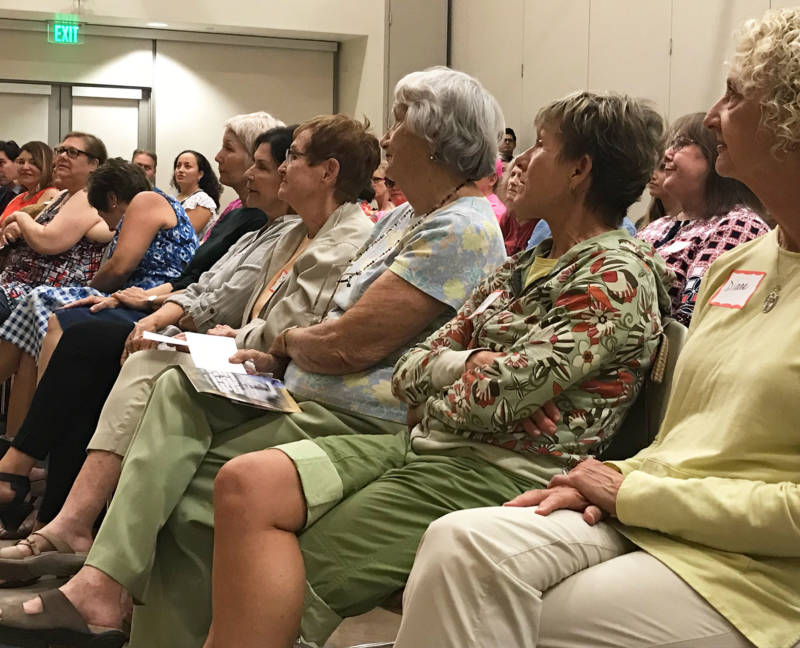 About 60 activists turned out for a Wednesday night meeting of Indivisible in Orange County.