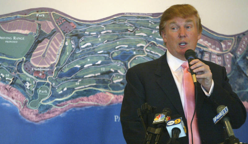 At the January 2005 groundbreaking of the Trump National Golf Club in Rancho Palos Verdes, the future president reportedly brought up an old lawsuit and used profanity.