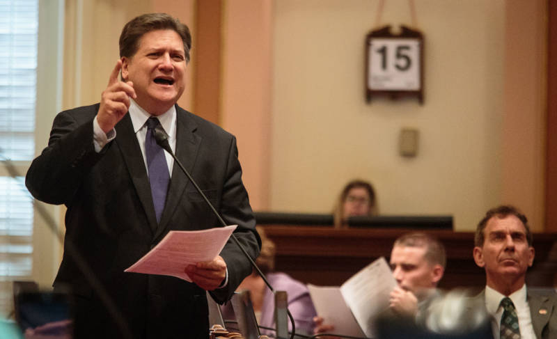 Sen. Bob Hertzberg went to Kentucky to study its bail system, a state the Legislature has barred state-funded travel to. Hertzberg had to use non-tax dollars to get there.