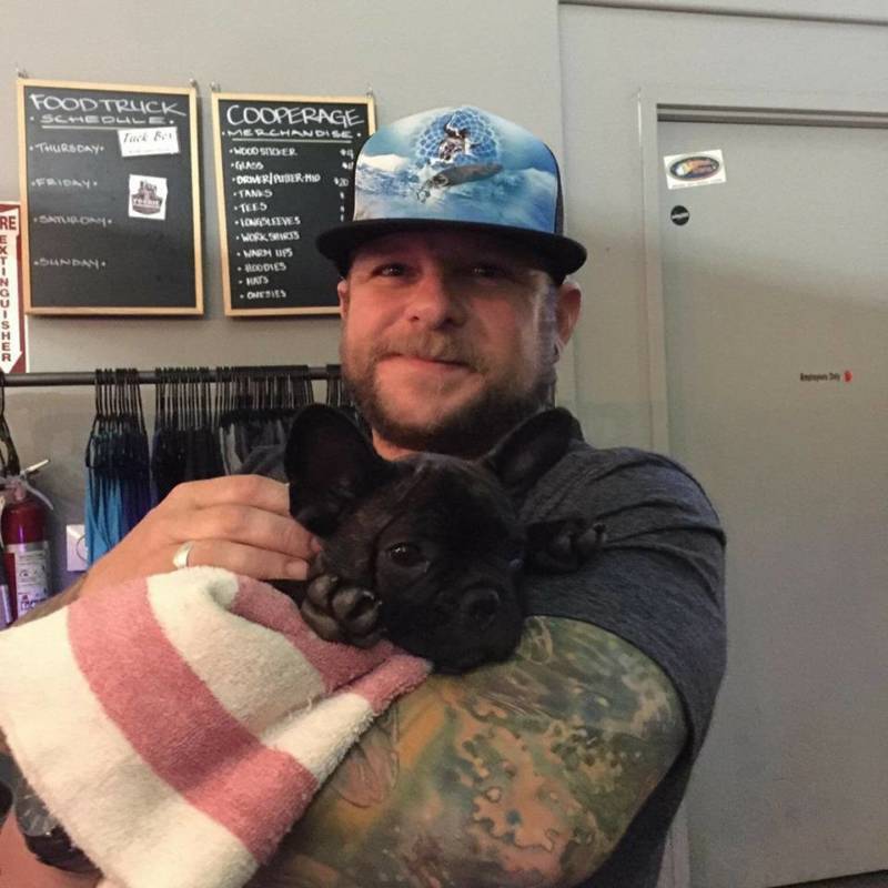 Mike Grabow, 40, and his French bulldog, Stax, died when the Tubbs Fire hit their neighborhood in Santa Rosa on Oct. 9.