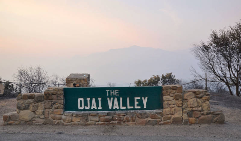 Smoke from the Thomas Fire fills the Ojai Valley on December 13, 2017.