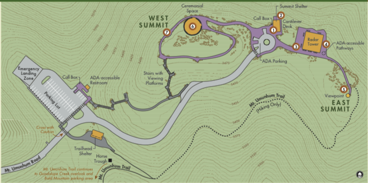 Map of Mount Umunhum's Summit.
