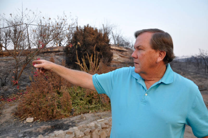 Bob Roper, former fire chief with Ventura County Fire Department, at the site of a burned home in the Upper Ojai Valley on December 13, 2017.