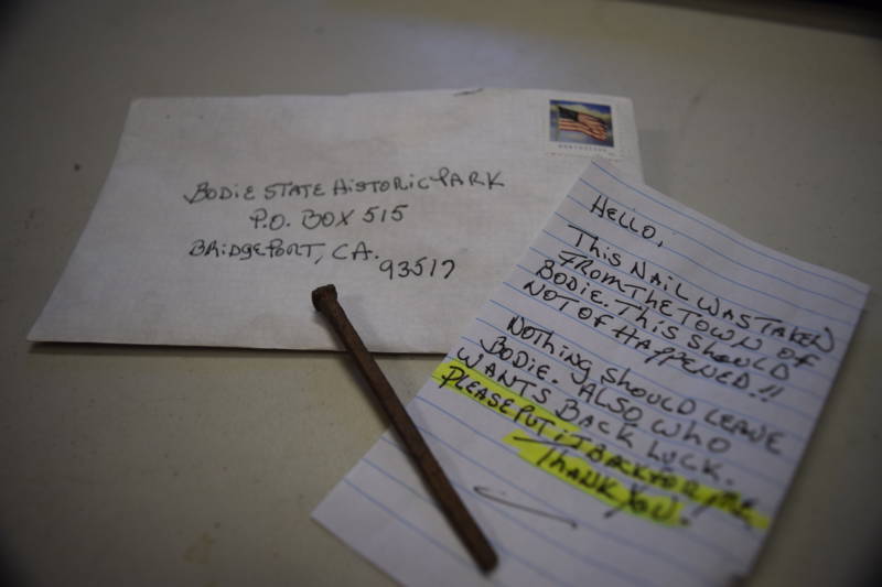 One anonymous "curse letter", returning a nail to Bodie.