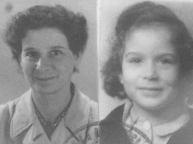 Passport photos of Maria Rosenthal and her daughter Elisabeth, circa 1946.