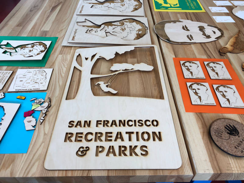Stencils rest on a table at the newly renovated Randall Museum in San Francisco. The art, science and nature museum is run by the San Francisco Recreation and Parks Department.