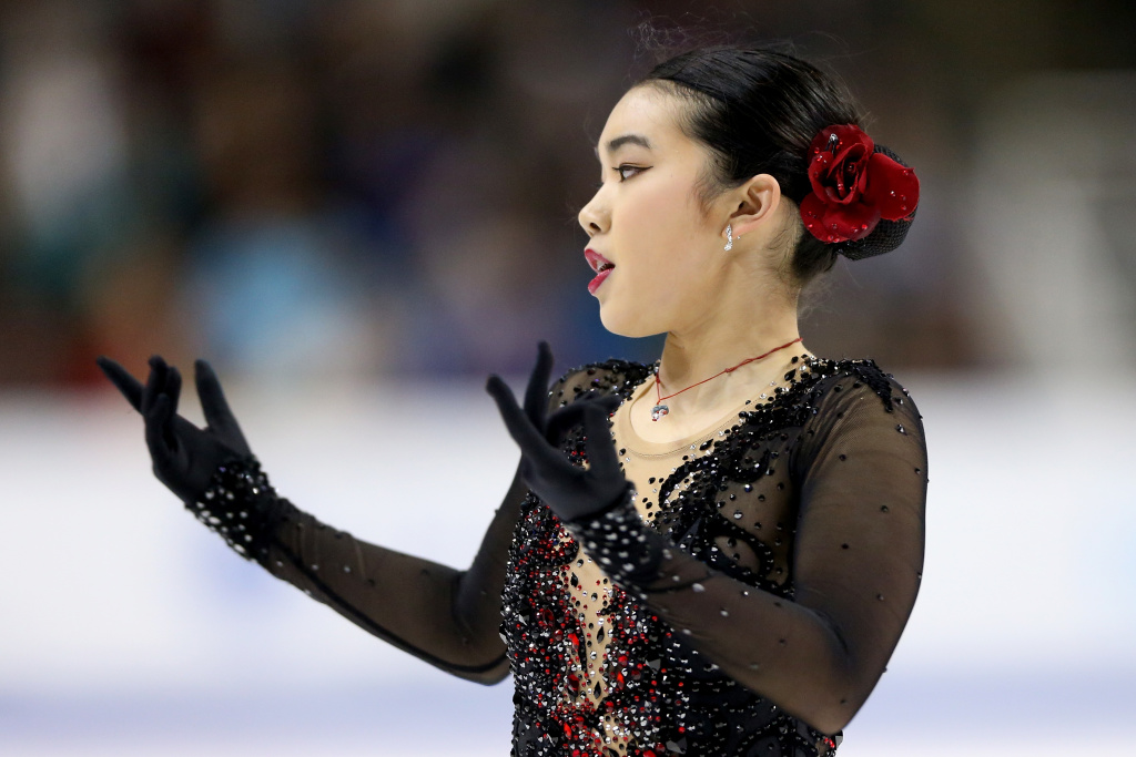 Karen Chen competes in the Ladies Free Skate during the 2018 Prudential U.S. Figure Skating Championships at the SAP Center on January 5, 2018 in San Jose, California.