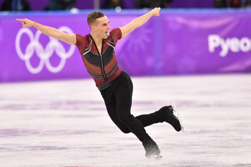 Team USA's Adam Rippon competes in the men's short program on Friday.