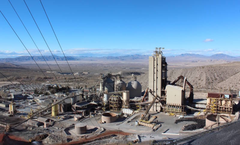 The Mitsubishi Cement Corporation mines limestone to make cement in the foothills of the San Bernardino Mountains. The mine employs 150 people, a quarter of which live in the town of Lucerne Valley.