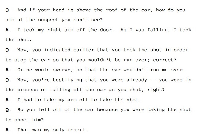 An excerpt from an Oct. 21, 2004 probation revocation hearing for Robert Edwards, in which defense attorney Christopher Martin questions SFPD Officer John Trail.