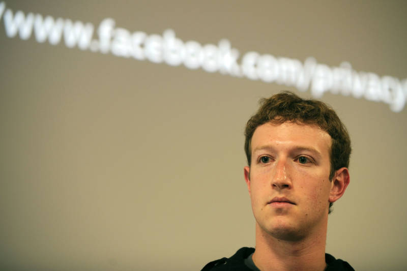 Facebook CEO Mark Zuckerberg in 2010.