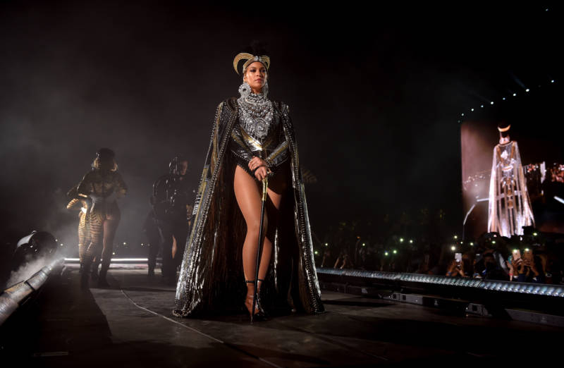 Beyonce's entrance as the headliner at Coachella 2018's first weekend. Her performance had been delayed for a year because of pregnancy.