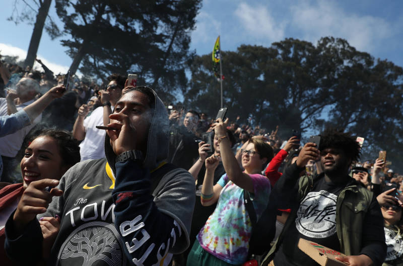 In the first year that marijuana is legal for recreational use in California, thousands of marijuana enthusiasts gathered in Golden Gate Park to celebrate 420.