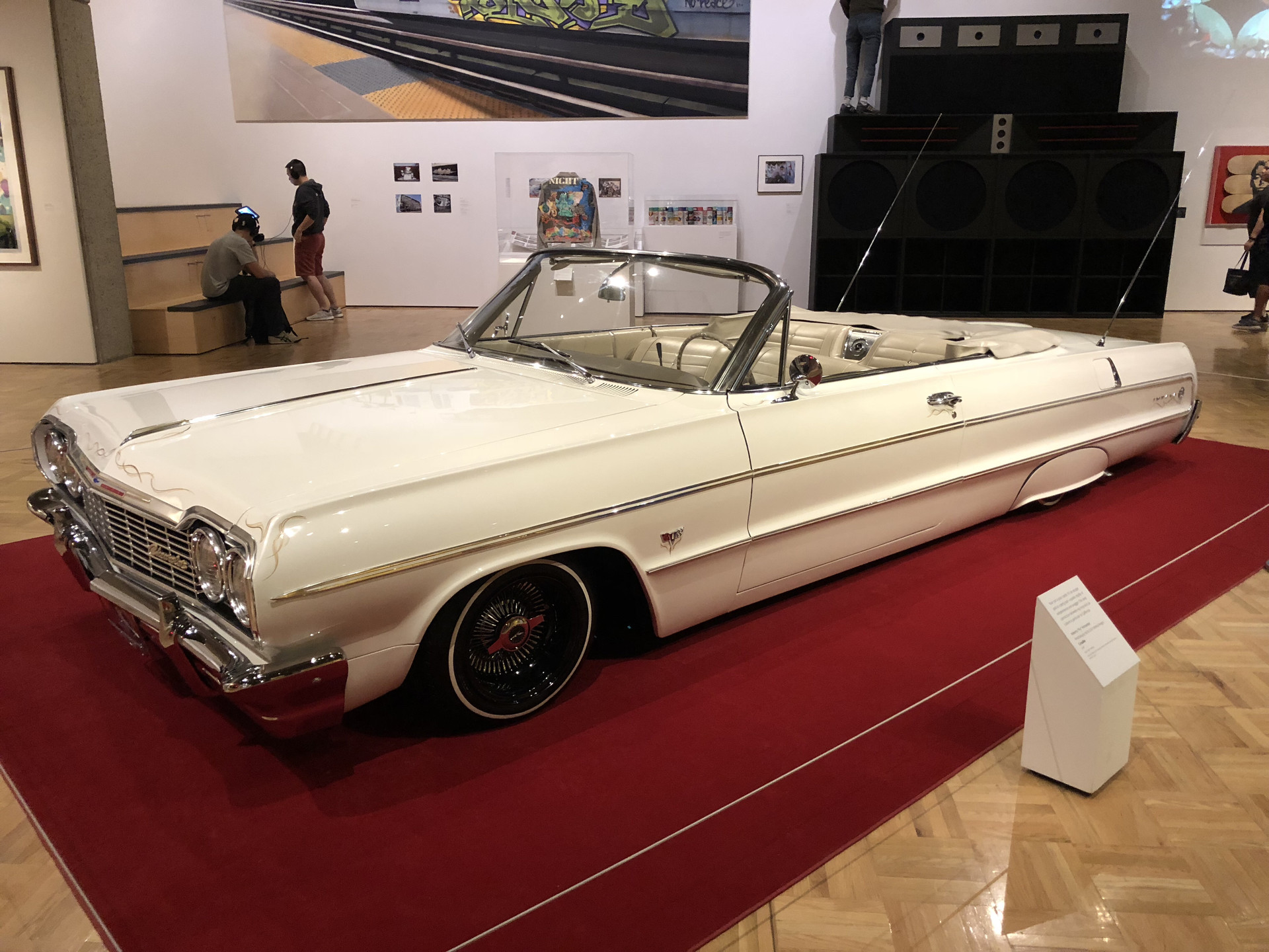 A 1964 Chevy Impala Lowrider at the "Respece: Hip-Hop Style & Wisdom" exhibit at the Oakland Museum of California exhibit. Car culture is a big part of hip-hop history and culture.