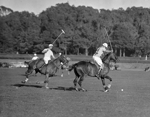 A polo game between Australia and San Francisco played at Golden Gate Park Polo Field on January 3, 1948.